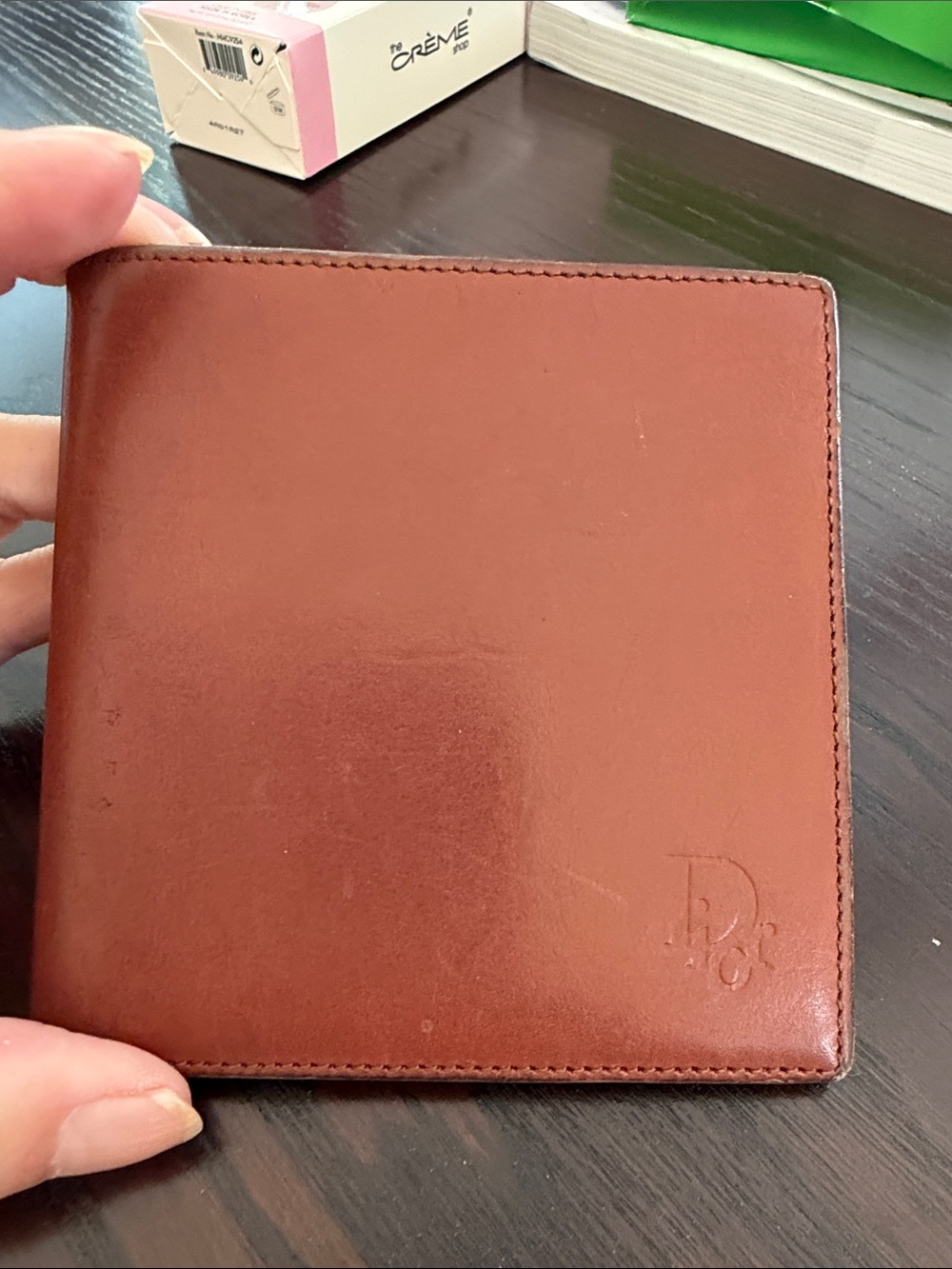 Dior Men's Card Holder Wallet in Chestnut Brown